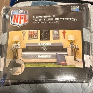 NFL Raiders Black and Gray Sofa Protector